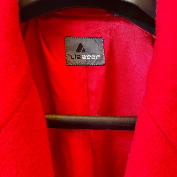 RED WOOL BLEND BLAZER BY LIZ CLAIBORNE SIZE 10 - Picture 4 of 6